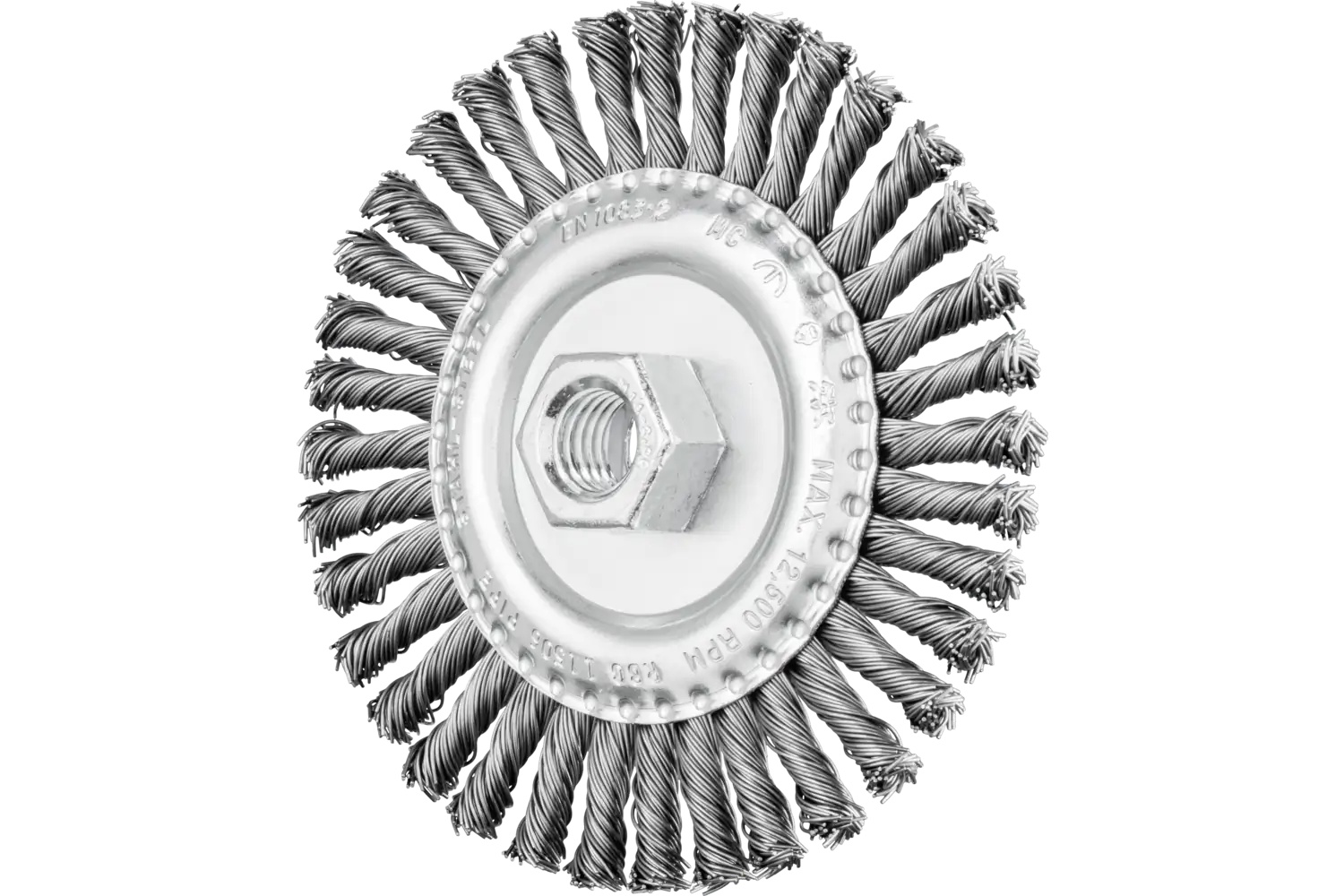 Picture of Pferd Stringer Bead Wheel Brush 4-1/2" Dia .020 Carbon Steel 5/8-11" Thread